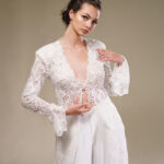 Chiffon pants crystal encrusted chantal wedding dress Modern Muse Galogrea photo 3