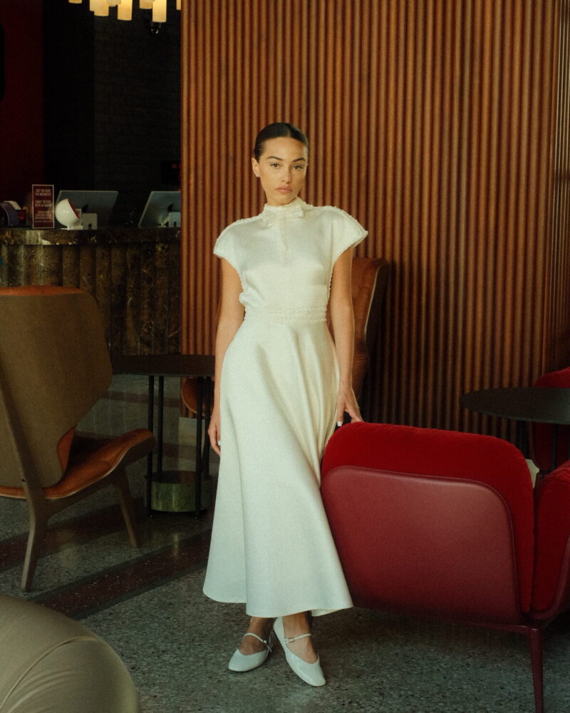 Silk wedding dress with beaded detailing, The Crown Jewel Photo 01