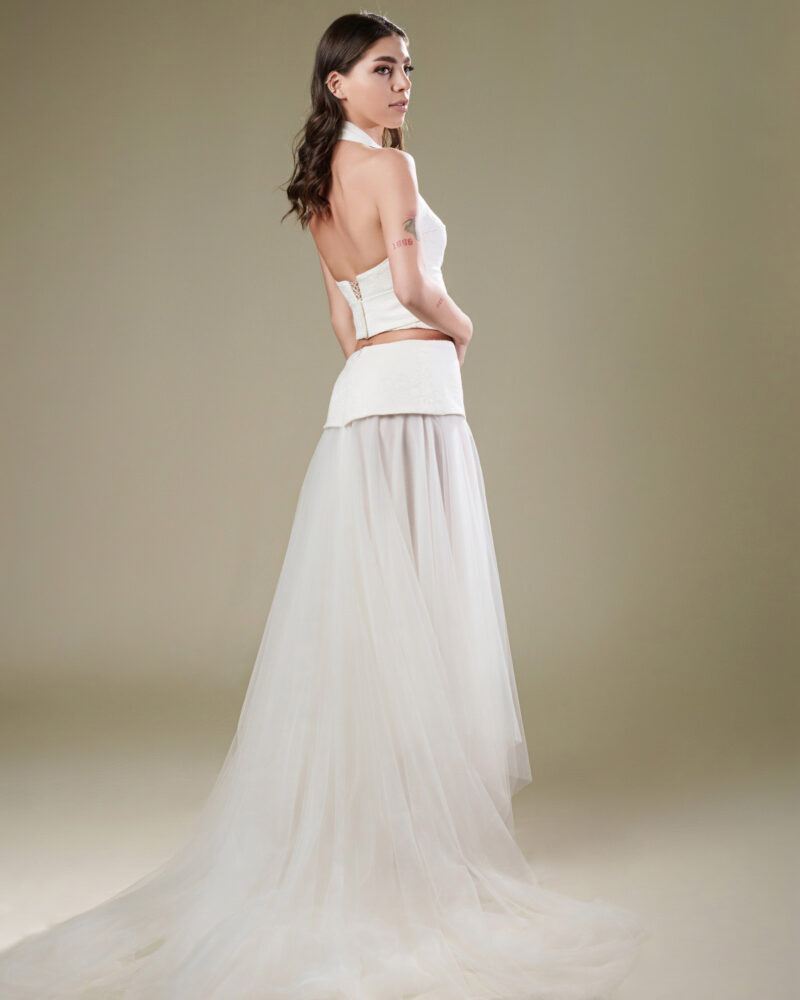 Simple strapless sleeveless modern wedding dress, The Unbridled Spirit by Galogrea, minimalist and alternative design Photo 10