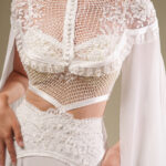 Vintage Lace and Chiffon Wedding Dress Galgorea The Celestial Nymph Photo 3