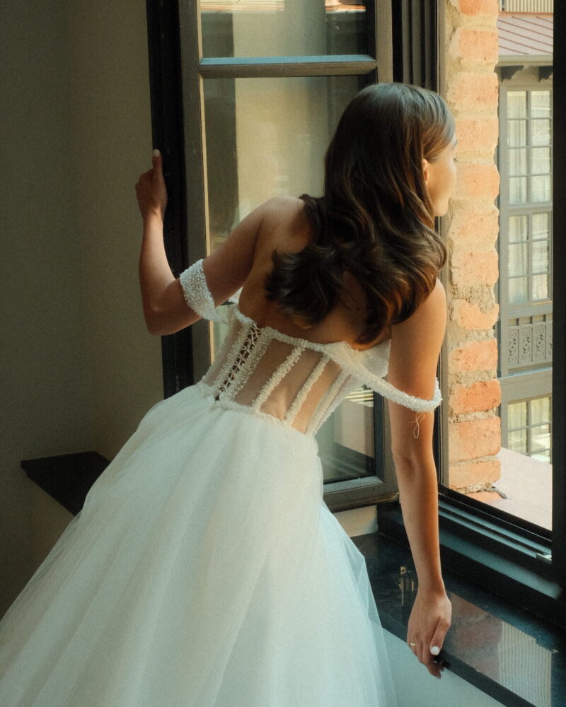 silk ball gown wedding dress also tulle Galogrea Celestial Star Photo 4