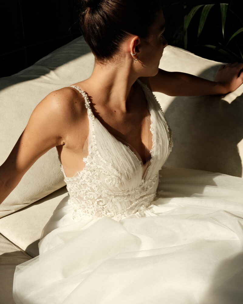 silk ball gown wedding dress tulle Galogrea The Royal Affair Photo 6