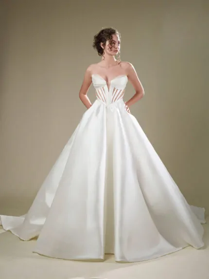 silk ball gown wedding dress Raw Elegance Galogrea photo 4